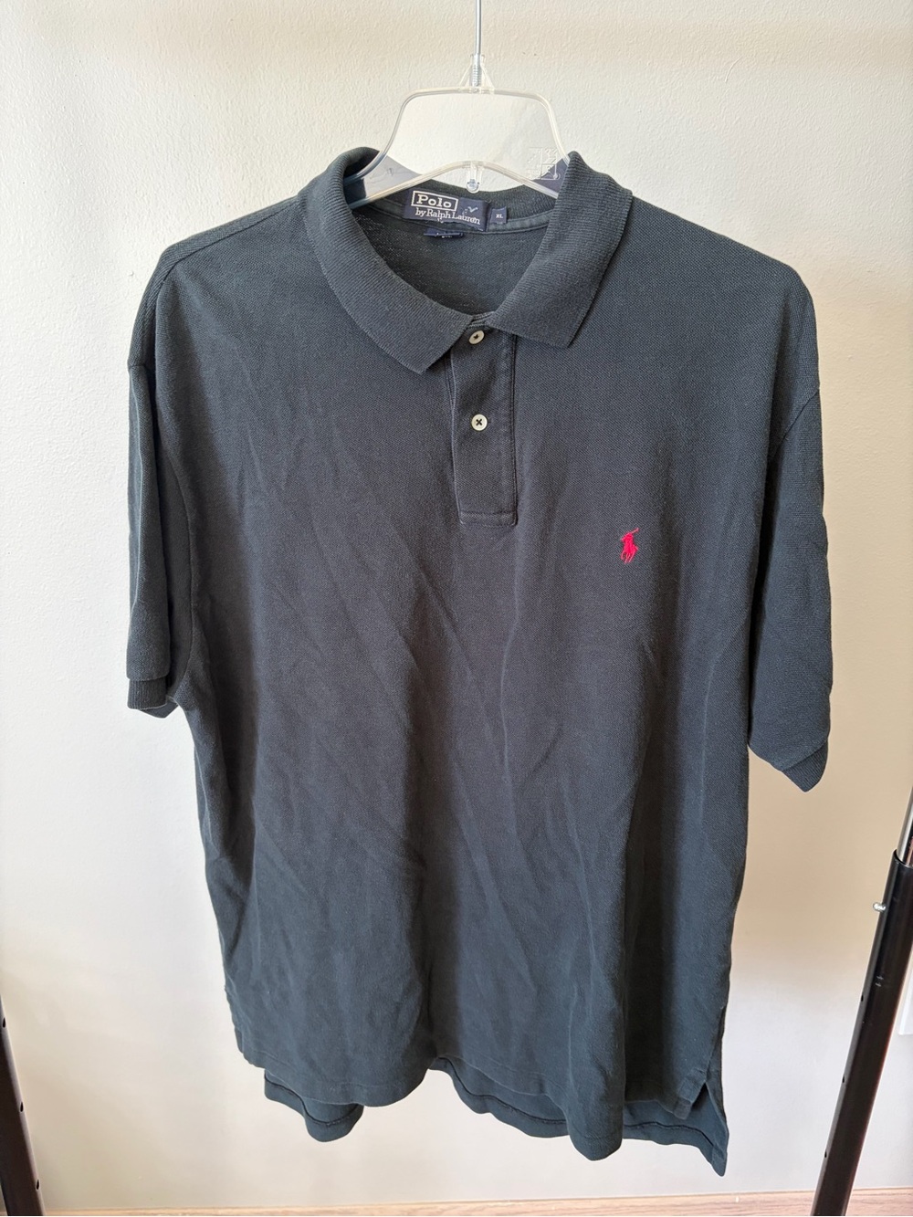 Ralph Lauren Preppy Black Polo 100% Cotton Relaxed Fit